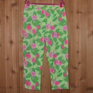 Lilly Pulitzer Pink and Green Flower Pants
